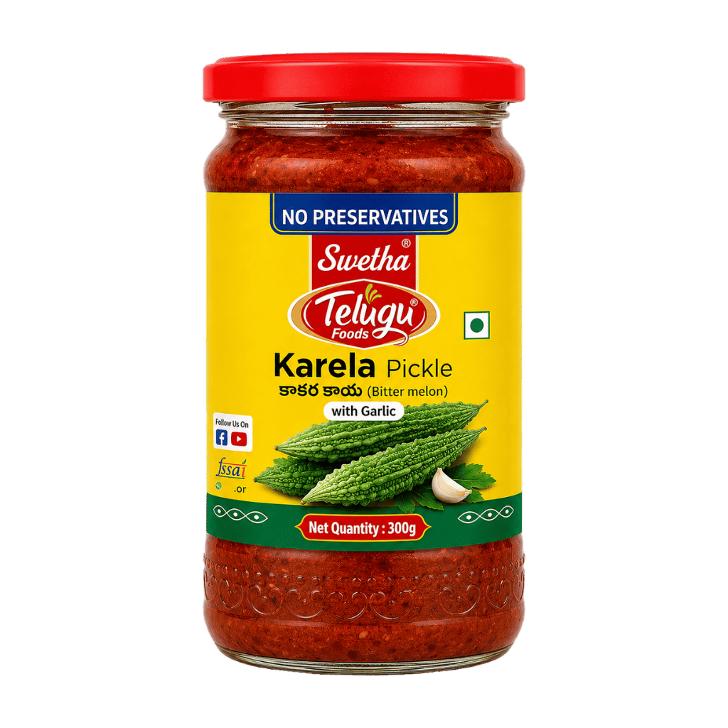 Telugu foods Karela Pickle 300 g buy online USA - 1